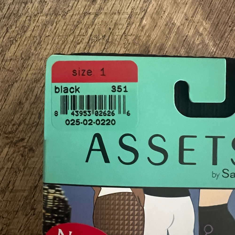 Assets Black Textured Footless Tights - Picture 2 of 7